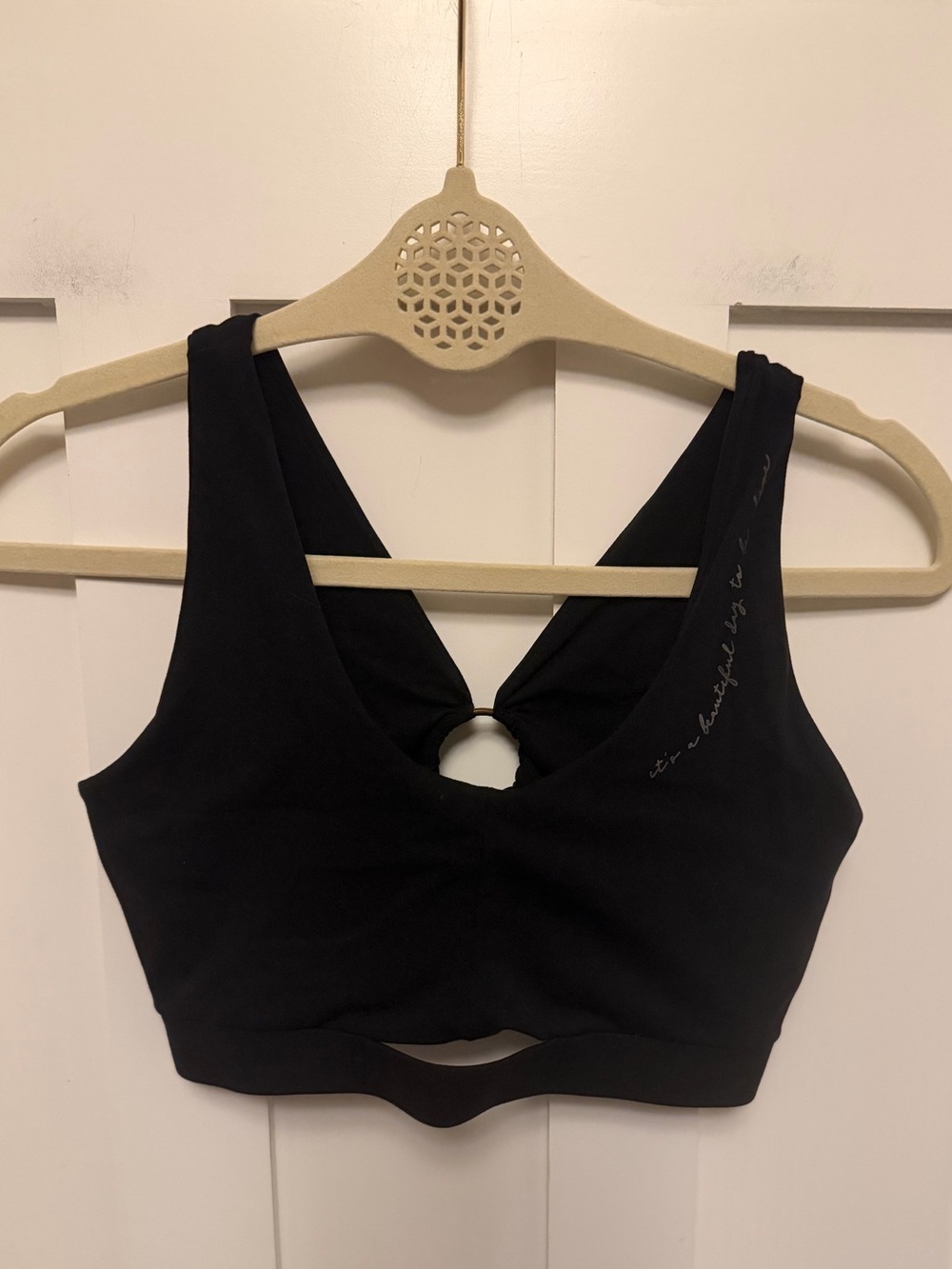 Gymshark Whitney Simmons Black Sports Bra Size Medium Cutout Ring
